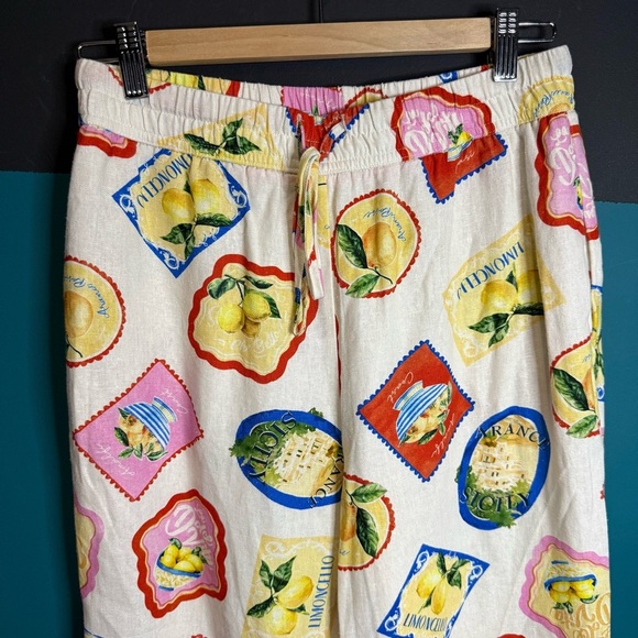 BNWT Joie Multicolor Graphic Print Linen Pants size Small - Picture 3 of 11